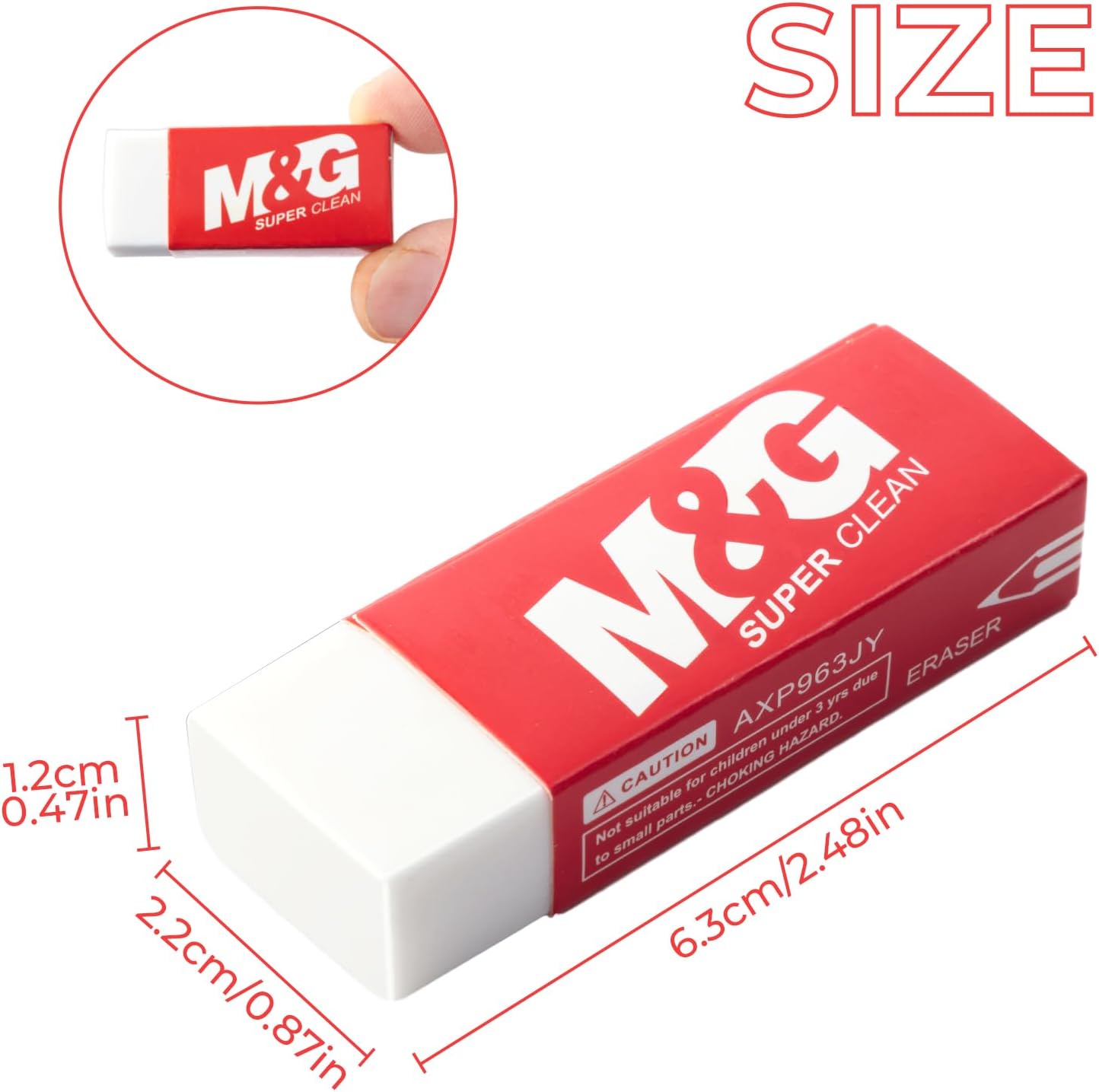 M&G Pencil Eraser for Kids, 20 Pack, White Erasers Bulk, Erasers for Artists, Drawing Erasers for Sketching, Large Eraser, Pencil Erasers, Art Erasers for Drawing, School Erasers Office Supplies