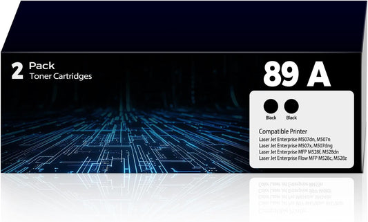 89A Black Toner Cartridges Compatible for HP 89A CF289A 89X CF289X Toner Work for Laser Jet Enterprise M507dn, M507n, M507x, M507dng, MFP M528f, M528dn, M528c, M528z, M507 M528 Series, 2 Pack