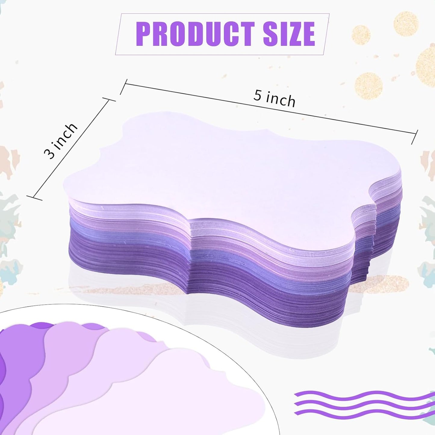 Purple Index Cards - 300 Pack, 3x5, Lavender Cardstock, Wedding & School Cards, 180g