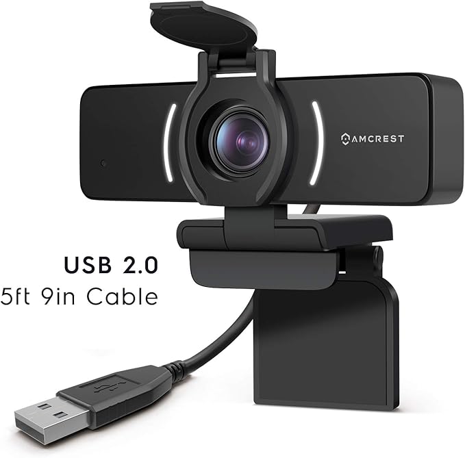 Amcrest 1080P Webcam with Microphone & Privacy Cover, Web Cam USB Camera, Computer HD Streaming Webcam for PC Desktop & Laptop w/Mic, Wide Angle Lens & Large Sensor for Superior Low Light (AWC205)