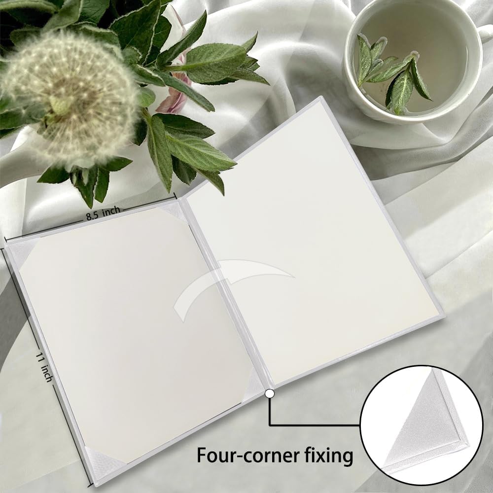 Certificate Holders 8.5"x11" Graduation Diploma Cover Document Leather Folders,White-100 Pack