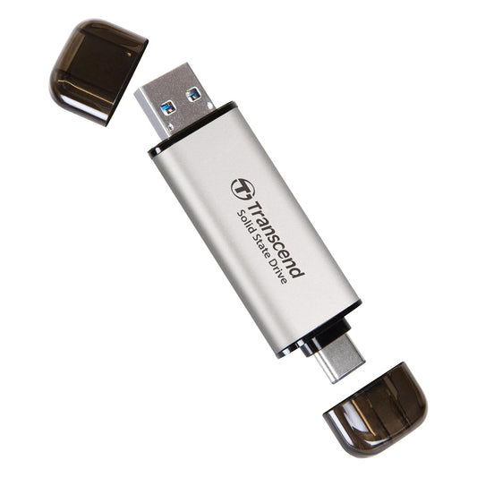 Transcend 2TB External SSD, Up to 1,050MB/s, USB 3.2 Gen 2 Portable SSD, 2-in-1 Type C &Type A, USB Hard Drive for Steam Deck, ROG Ally, MSI Claw, Windows&Mac, iPhone&iPad, Android, PS5&Xbox, Smart TV