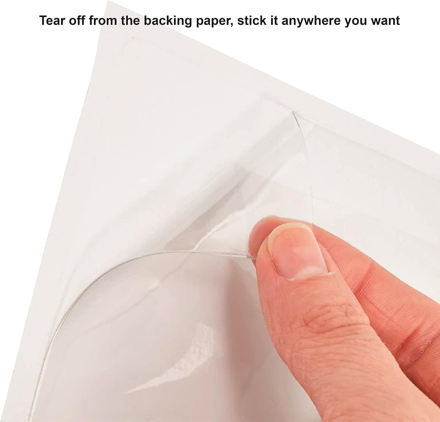 Clear Adhesive 3" x 5" Index Card Pockets With Top Open Loading, 50 Pack, Plastic Labels Holders for Storage Bins and Library, Ideal for Organizing and Protecting Your Cards