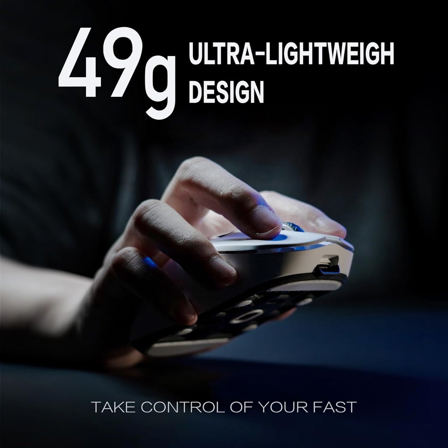 Chilkey Glacier LW 8K M Wireless Gaming Mouse with Screen - 49g Super Lightweight - Dual 8K Polling - Maximum 30000 DPI - Optical Switch - Tri-Mode 2.4G/USB-C/Bluetooth 5.2 - White