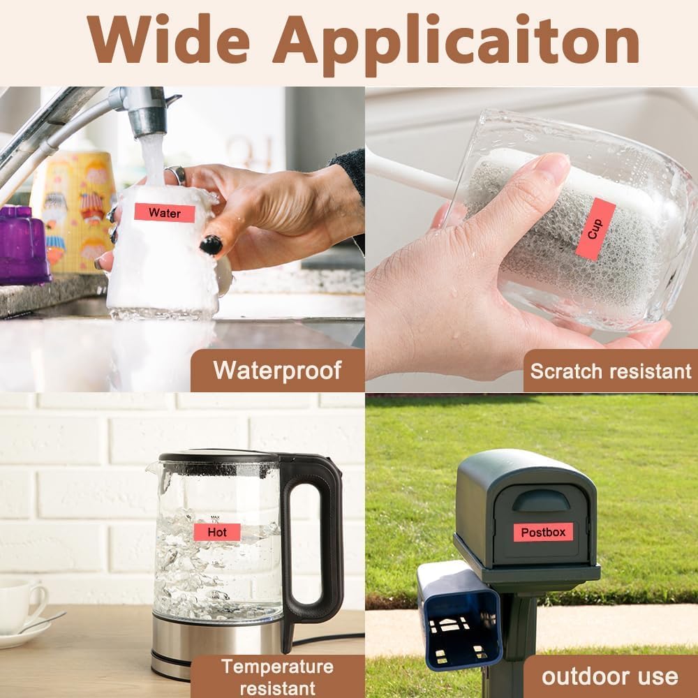 Hehua 24mm 0.94 Black on Red Laminated Tape Compatible for Brother P-Touch TZe-451 TZe451 TZ-451 TZ451 Label Maker Tape for Ptouch PT D600 D610 P710BT, 1'' x 26.2ft, 3 Pack