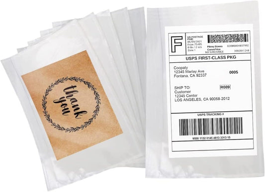 Clear Self-Adhesive Packing List Envelopes, Label Envelopes Pouches/Shipping Labels Sleeves for Shipping Mailing Bags 7.5" x 5.5"-100 Pack