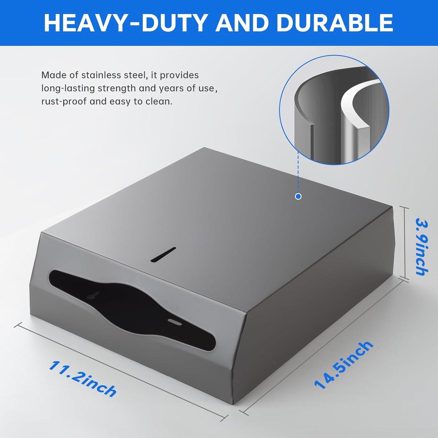 Paper Towel Dispenser Wall Mount Commercial c-fold/Multi-fold/Tri-fold, Touchless Hand Towel Dispenser with Lock(Dark Grey)