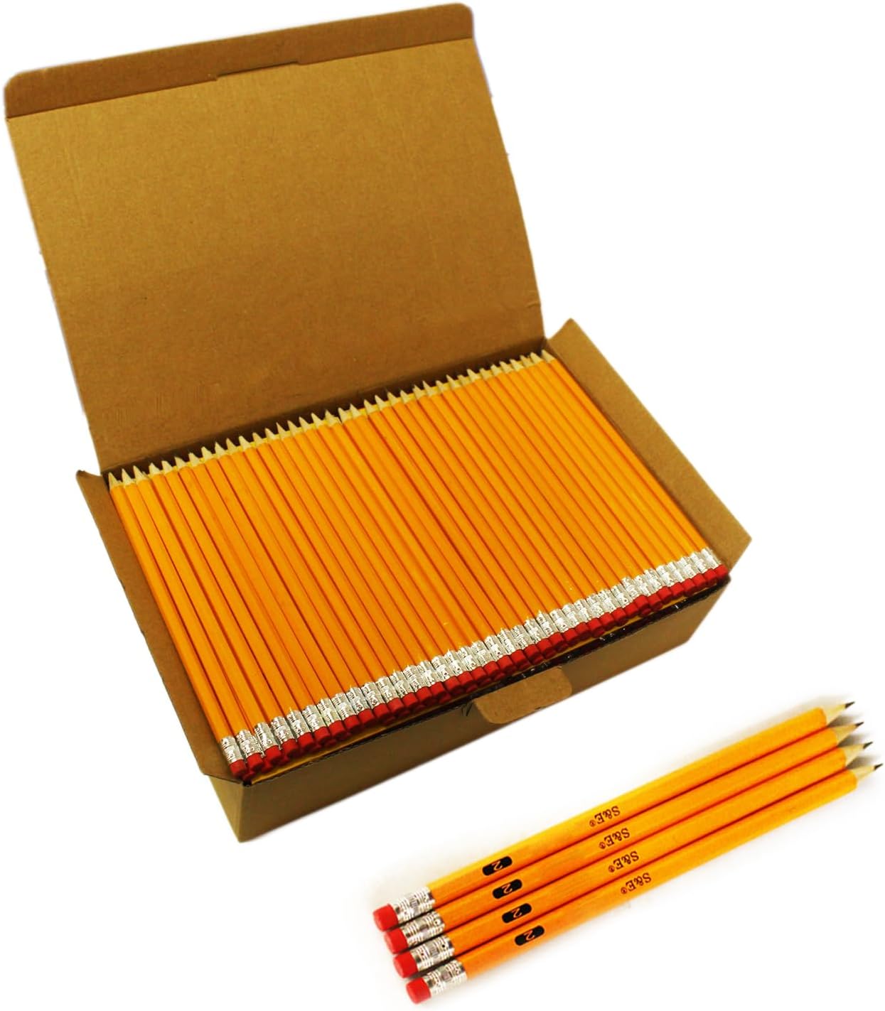 S & E TEACHER'S EDITION 360pcs Pre-sharpened Pencils with eraser top, No.2 pencils #2 HB pencil, Golf, Classroom, Pew, Back to school, 360 counts per box