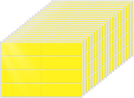 Colored Labels Stickers 3×1 Inch Rectangle Vinyl Yellow Sticker Removable Assorted Color Coding Name Tag for File Folder Classroom Office Inventory Marking 160 PCS