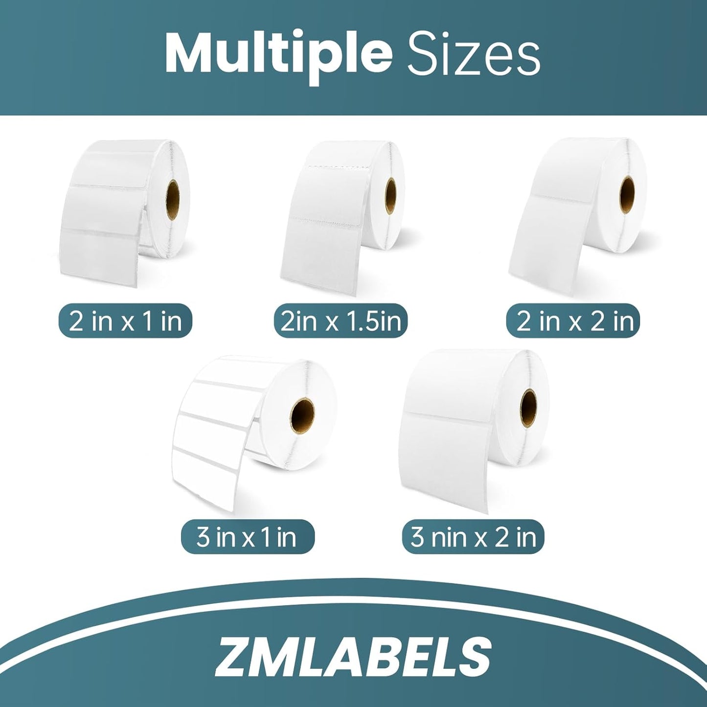 Compatible Thermal Labels Replacement for Zebra (【3" x 2"】12 Rolls/9000Labels)