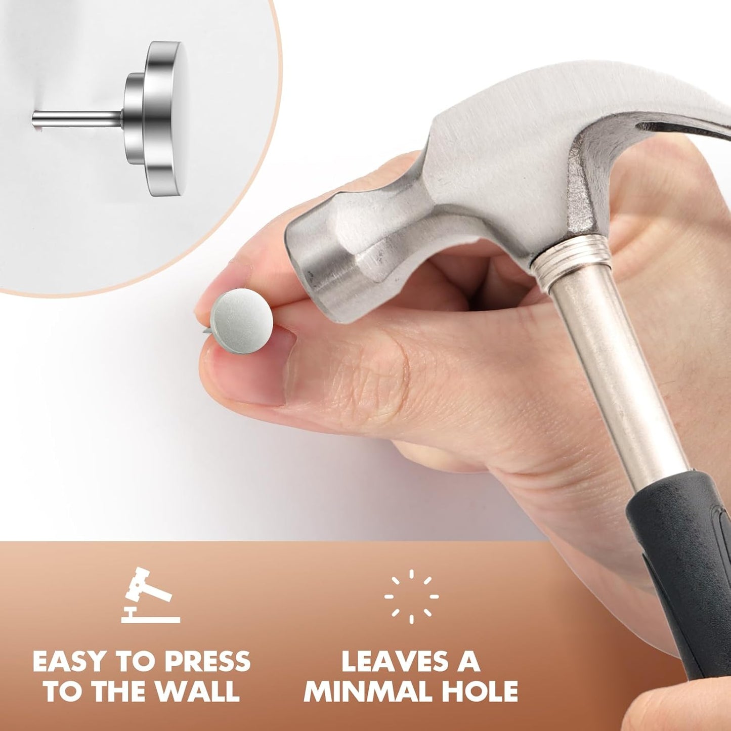 30 Pieces of Silver Push Pins, Metal Thumb Tacks for Wall, Tapestry Hangers, Tacks for Wall, Decorative Thumb Tacks,Picture Hanging Nails