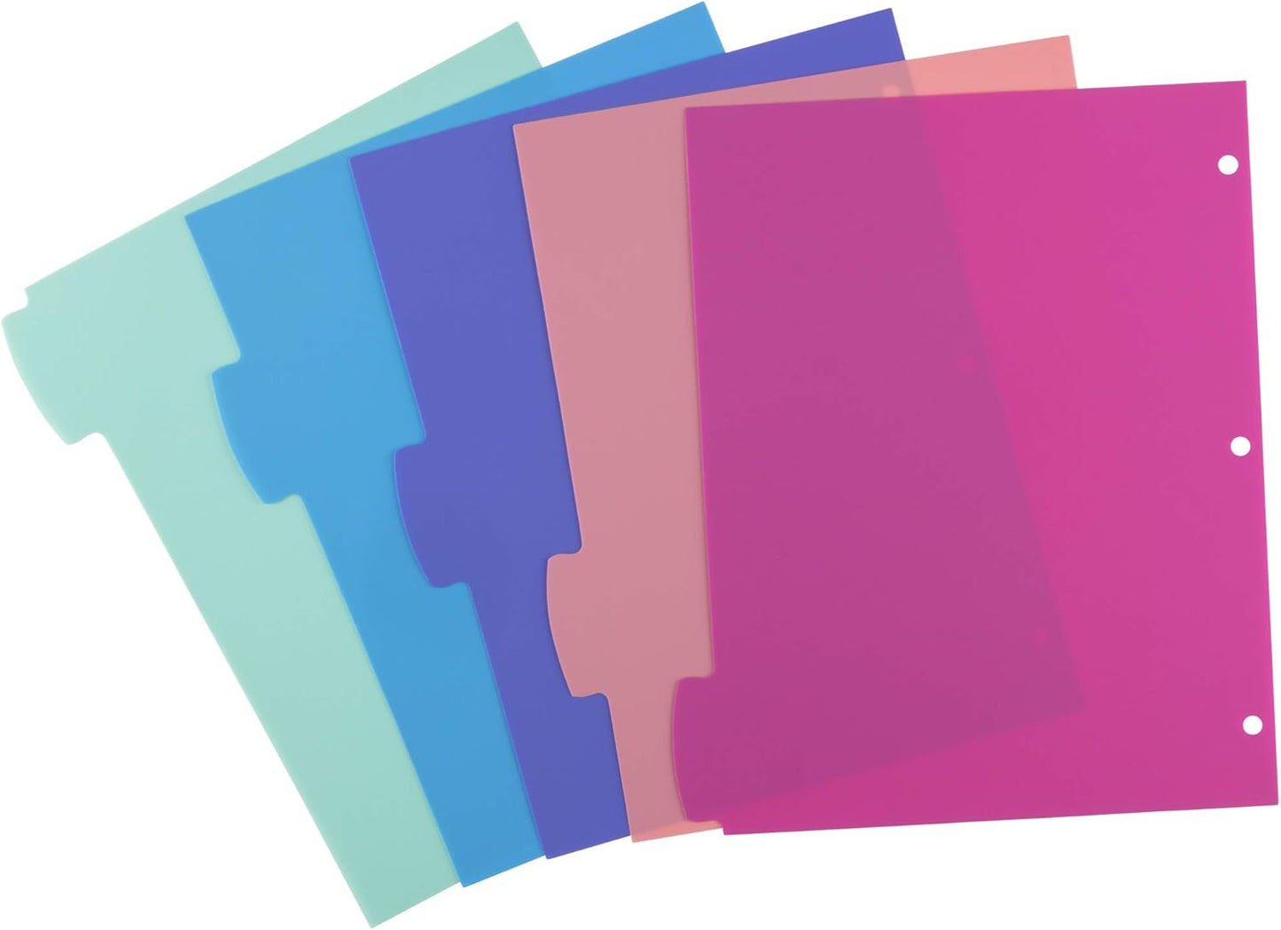Avery Write & Erase Dividers for 3 Ring Binders, 5 Tabs per Set, Multicolor Big Tabs, Pastels, Binder Dividers Great for Organizing Reports, Projects, and More (16270)