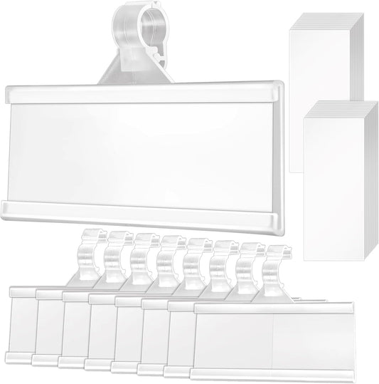 100 Pieces Plastic Wire Shelf Label Holders, Reusable Price Label Holder with locks, Label Display Holder for Retail Supermarket Department Store(3'' x 1.4'')