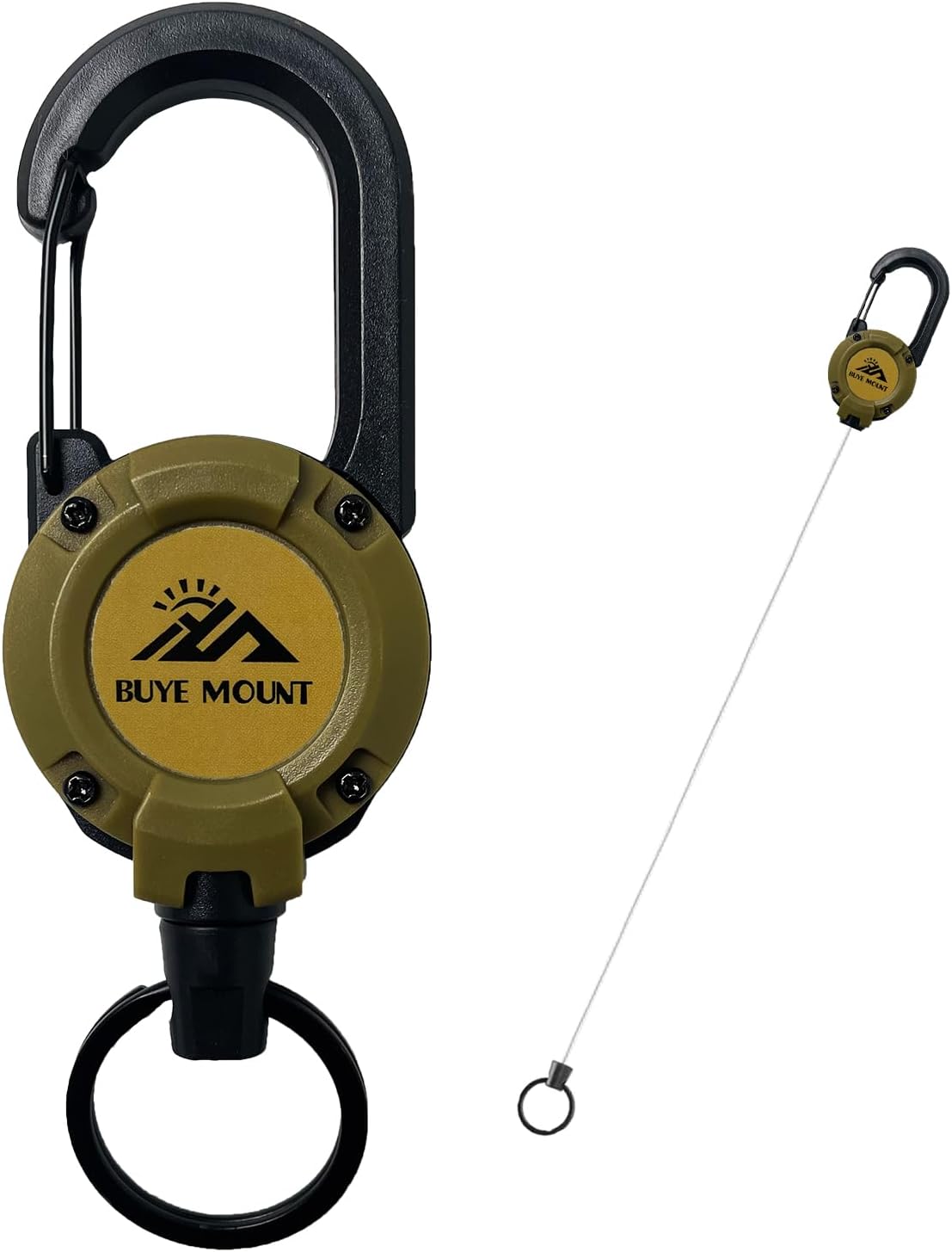 Retractable Keychain Heavy Duty, Multitool Carabiner Badge Holder, Retractable Keychain Clip Id Holder, Upgraded 58cm Stainless Steel Cord, Suitable for Men and Women Yellow