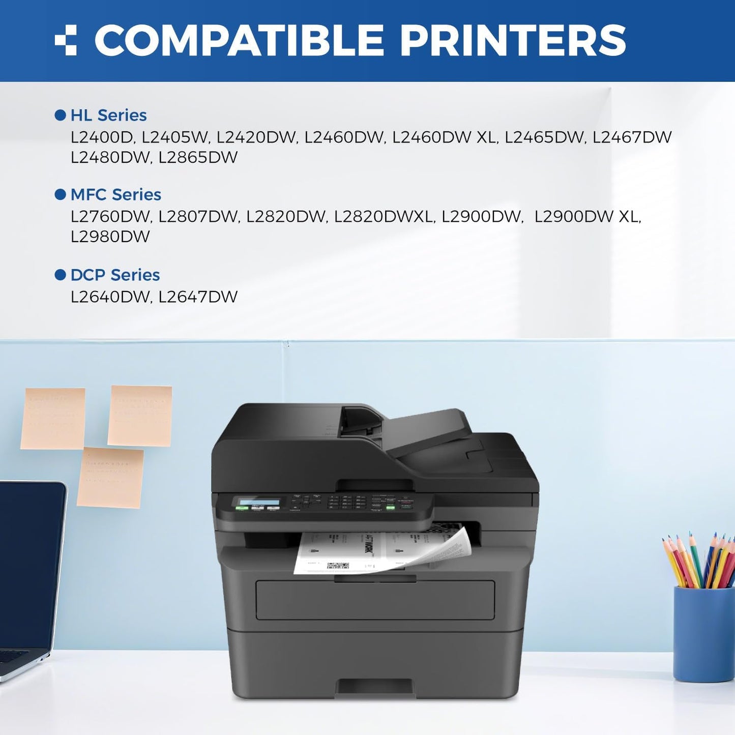 TN830XL Toner Cartridge Black 2-Pack High Yield Replacement for Brother TN830XL TN830 XL Compatible for HL-L2460DW HL-L2405W HL-L2480DW MFC-L2820DW DCP-L2640DW MFC-L2900DW HL-L2400D Laser Printer Ink