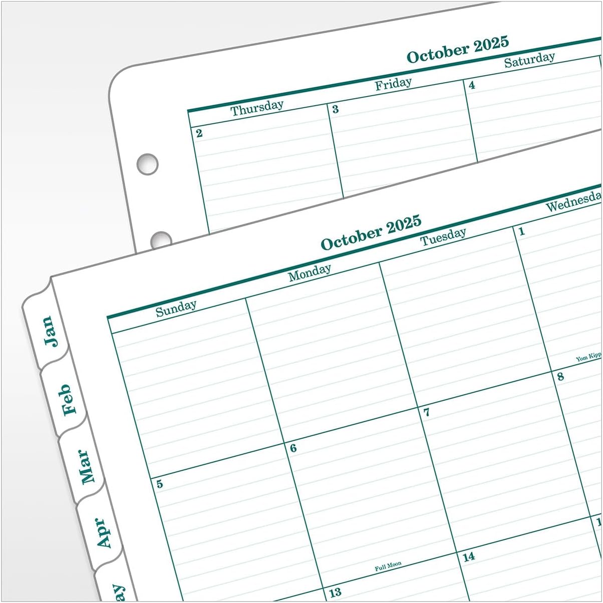 FranklinCovey - Original Two Page Per Day Ring-Bound Planner (Monarch, Oct 2025 - Sep 2026)