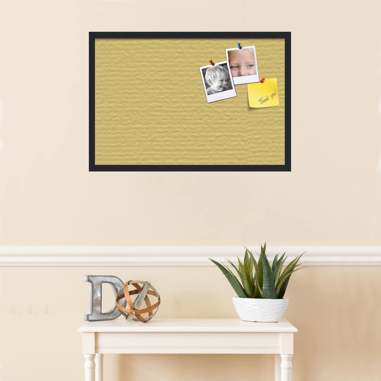 PinPix 30x20 Inch Cork Bulletin Board. This Decorative Framed Pin Board Comes with Honey Pastel Design and a Satin Black Frame. Ideal for Home Office Decor or Message Board (PinPix-1810)