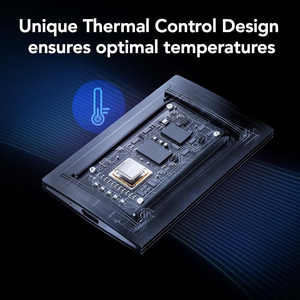 Lexar 4TB SL500 Portable SSD, Up to 2000MB/s, Compatible w/Type-C Laptops, iPhone 15/16, Smartphones, Tablets, PS5, Xbox, USB 3.2 Gen 2x2, Slim & Lightweight, External SSD, Black (LSL500X004T-RNBNU)