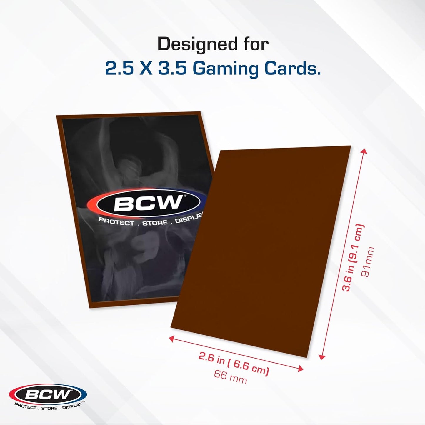 BCW Deck Guard Double Matte Card Sleeves – 500 Count (10 Packs of 50) – Acid-Free, No PVC – Fits 2.5" x 3.5" Game Cards – Archival Safe Card Protection – Brown