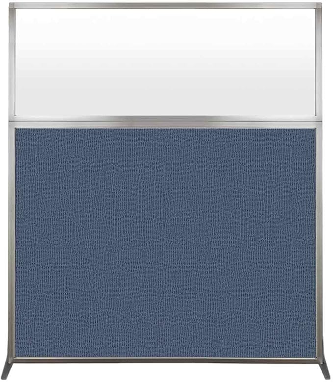 Versare Hush Screen Portable Room Divider | Workstation Wall Divider | Freestanding Privacy Hush Panels | Frosted Windows | Fabric Office Divider Screen | Great for Room Separation
