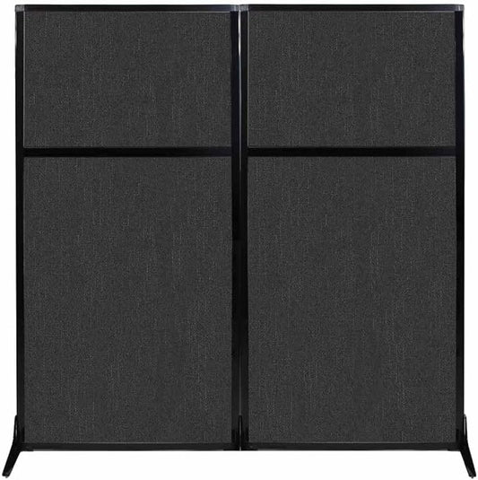 Versare Workstation Partition | Portable Wall Divider | Modern Office Cubicle | Free Standing Privacy Screen | Flexible Work Space | 66" x 70" Black Fabric Panels