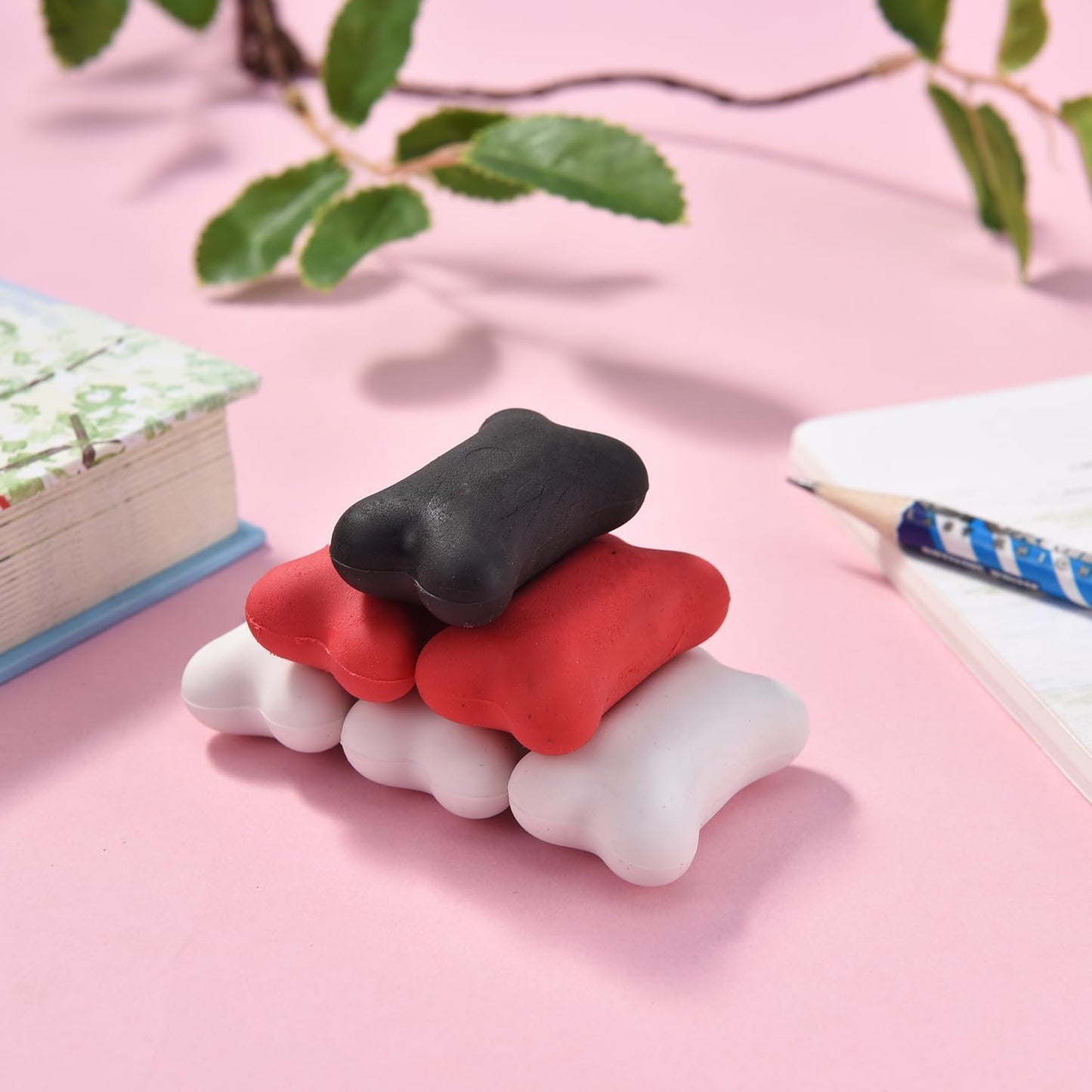 12 Pack Bone Erasers for Kids, 3D Erasers for Boys and Girls, Fun Take Apart Erasers for School Supplies Prize Gifts Party Favors