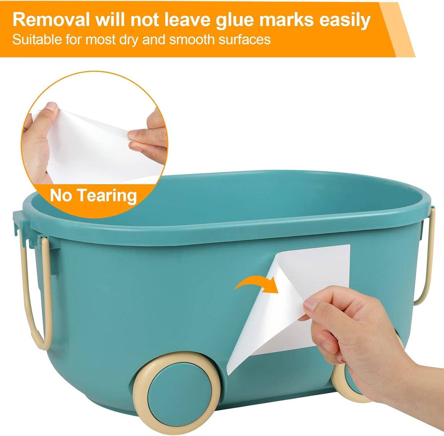 150 Pcs Labels for Storage Bins, 6 X 4 Inch Removable Labels for Storage Bins, Tear Resistant No Residue Storage Bin Labels, Matte White Blank Box Labels for School, Home, Business