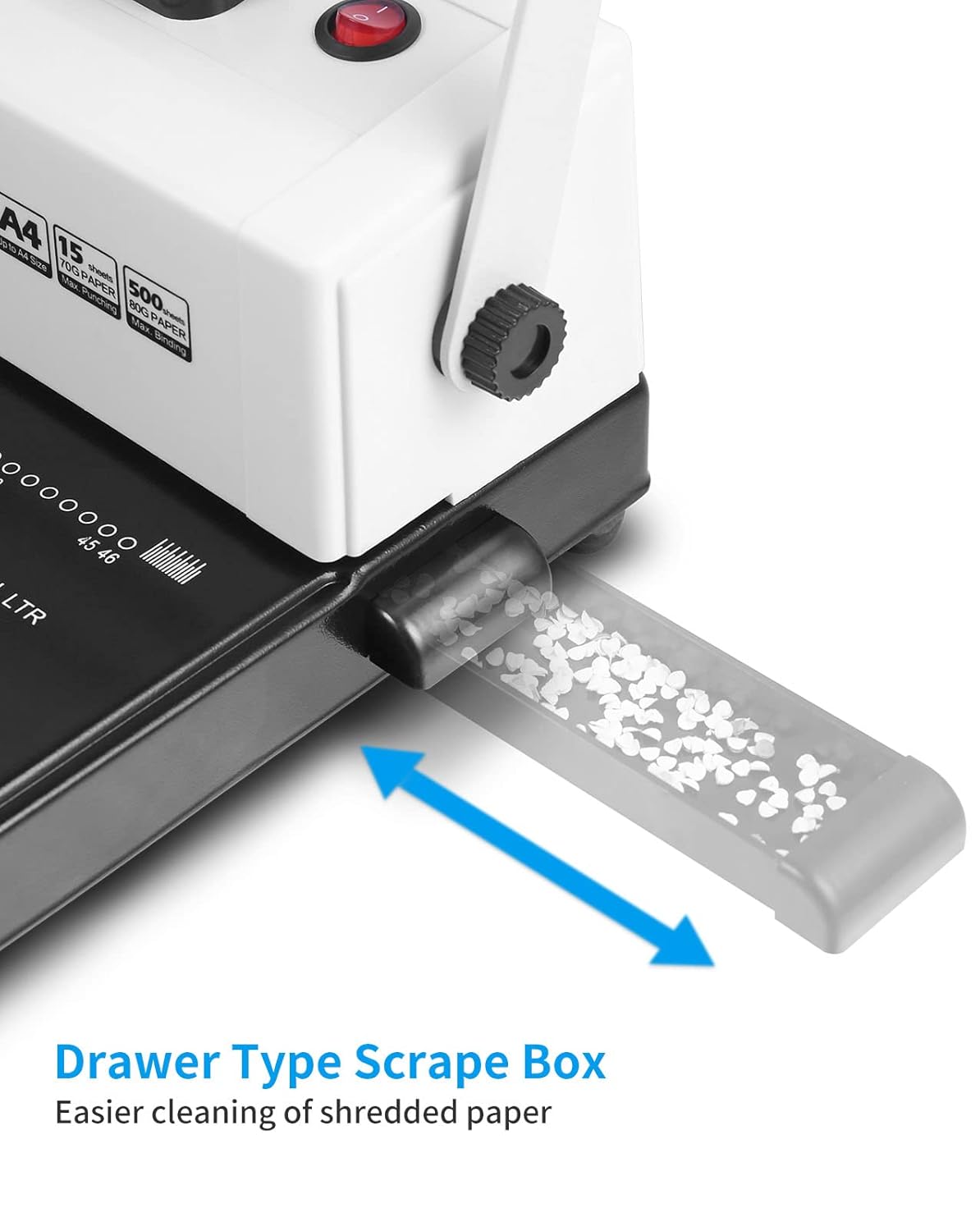 MAKEASY Coil Spiral Binding Machine - Manual Hole Punch - Electric Coil Inserter - Adjustable Side Margin - for Letter Size/A4/A5, Comes with 1 Box 5/16'' Plastic Coil Binding Spines & Plier