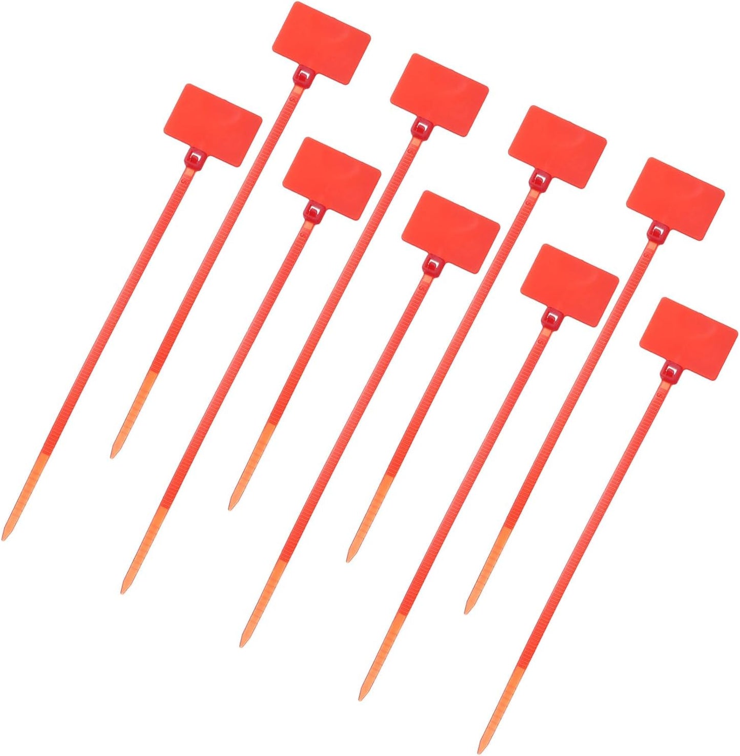 uxcell 100 Pcs Cable Label Marker Tags, Nylon Cable Zip Tie Tags 8.7 Inch Writable Self-Locking Wire Labels Zip Ties for Organization Marking, Red