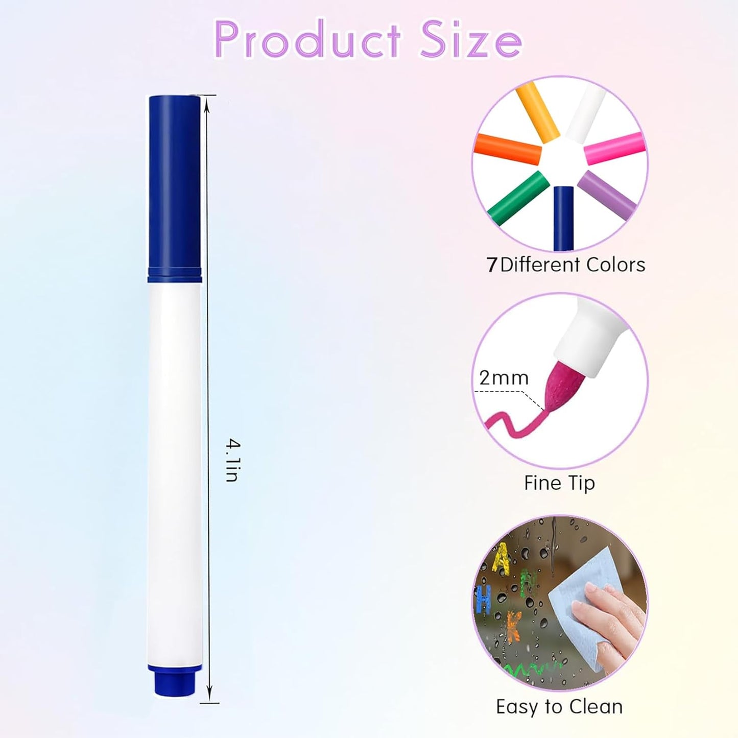 14 Pcs 4.1 Inch 7 Colors Mini Neon Dry Wet Erase Markers, Acrylic Board Color Neon Markers Pens for LED Drawing Message Writing Note Board with Colors