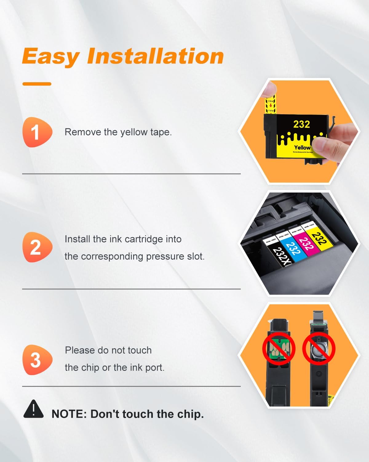 232XL Ink Cartridges Combo Pack Remanufactured Replacement for Epson 232 Ink Cartridge for Epson 232 232XL Ink Cartridges for Epson Printer Epson XP-4205 XP-4200 WF-2930 WF-2950 Printer (5 Pack