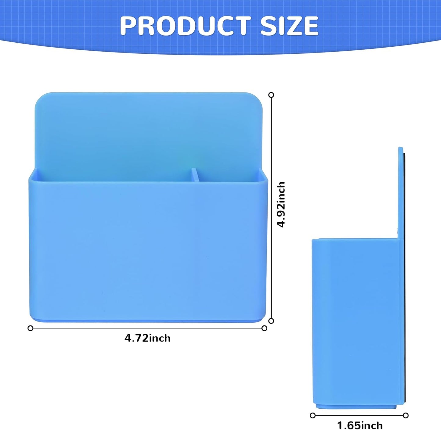 Magnetic Dry Erase Marker Holder, Magnetic Pen Marker Holder for Whiteboard, Fridge, Locker Accessories, School, Office, Home, Magnet Pen Cup,1 Pack, Blue