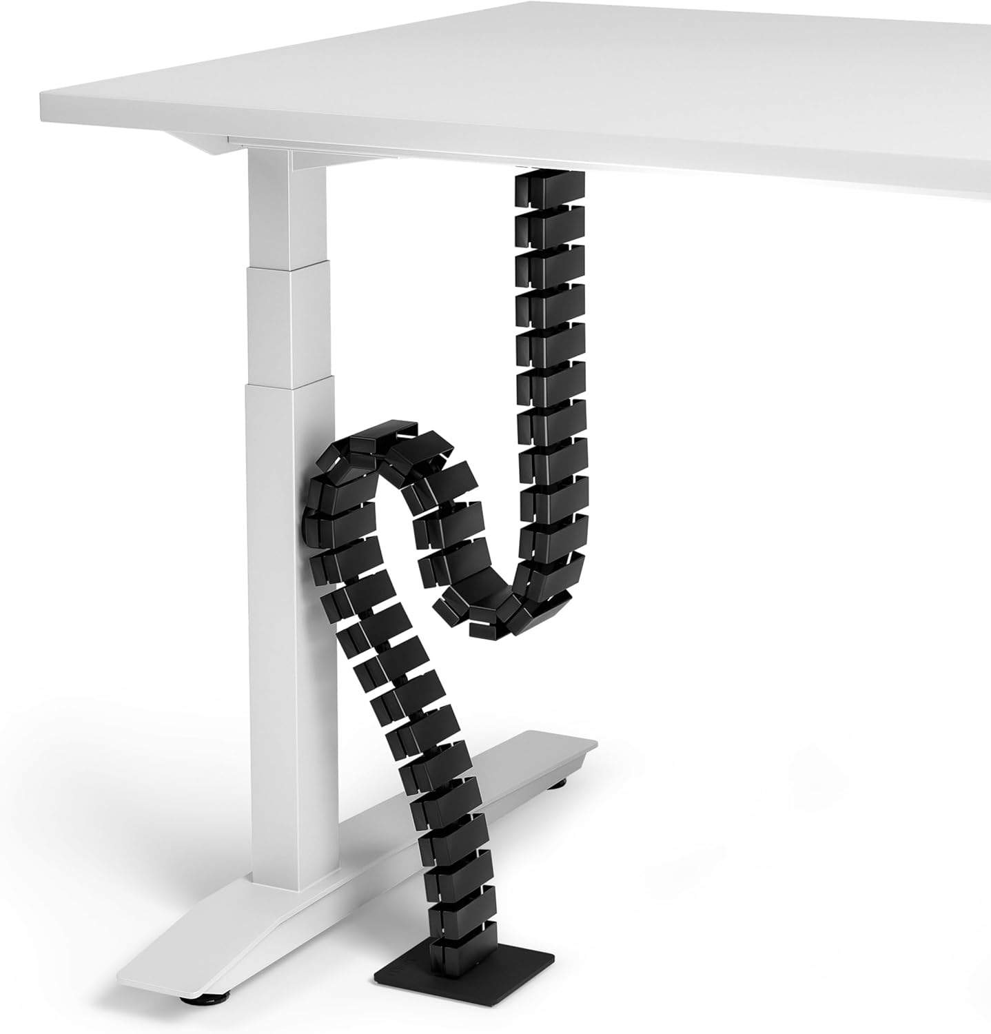VALU Cable Management Spine – 49 Inch Cable Organizer for Standing & Fixed Desks – Sturdy & Flexible with Magnetic Link – Cord Management System Under Desk with Steel Base & Non-Slip Pads