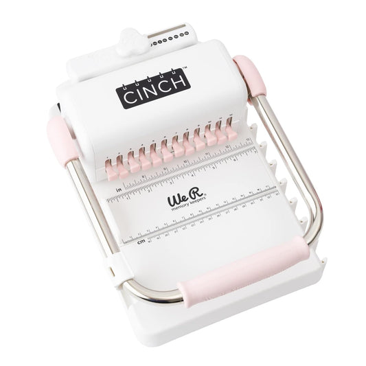 We R Memory Keepers, Cinch Book Binding Machine 2, Pink/White, Easy to Use Design with Slide Ruler, Compatible with Wire or Spiral Coils, Make Professional Books, Notebooks, Calendars and More