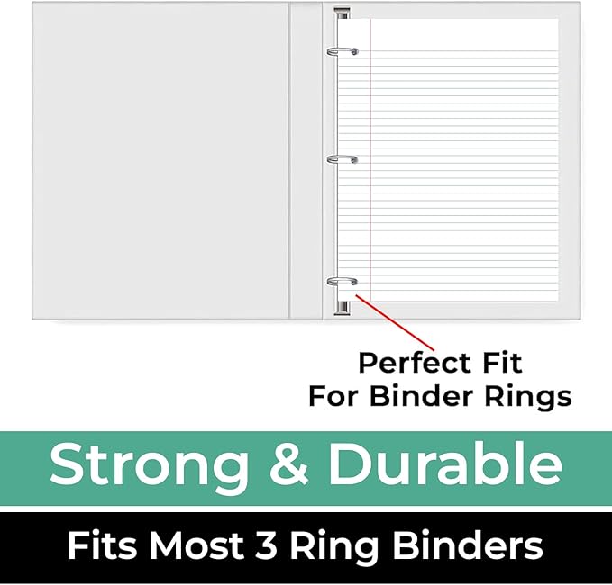 6 Pack Loose Leaf Paper, 900 Sheets, College Ruled, 8" x 10.5", 56 gsm Bulk Office Filler Paper, 150 Sheets/Pack, 3 Hole Punched, College Ruled Paper for 3 Ring Binder, Notebook Paper, White