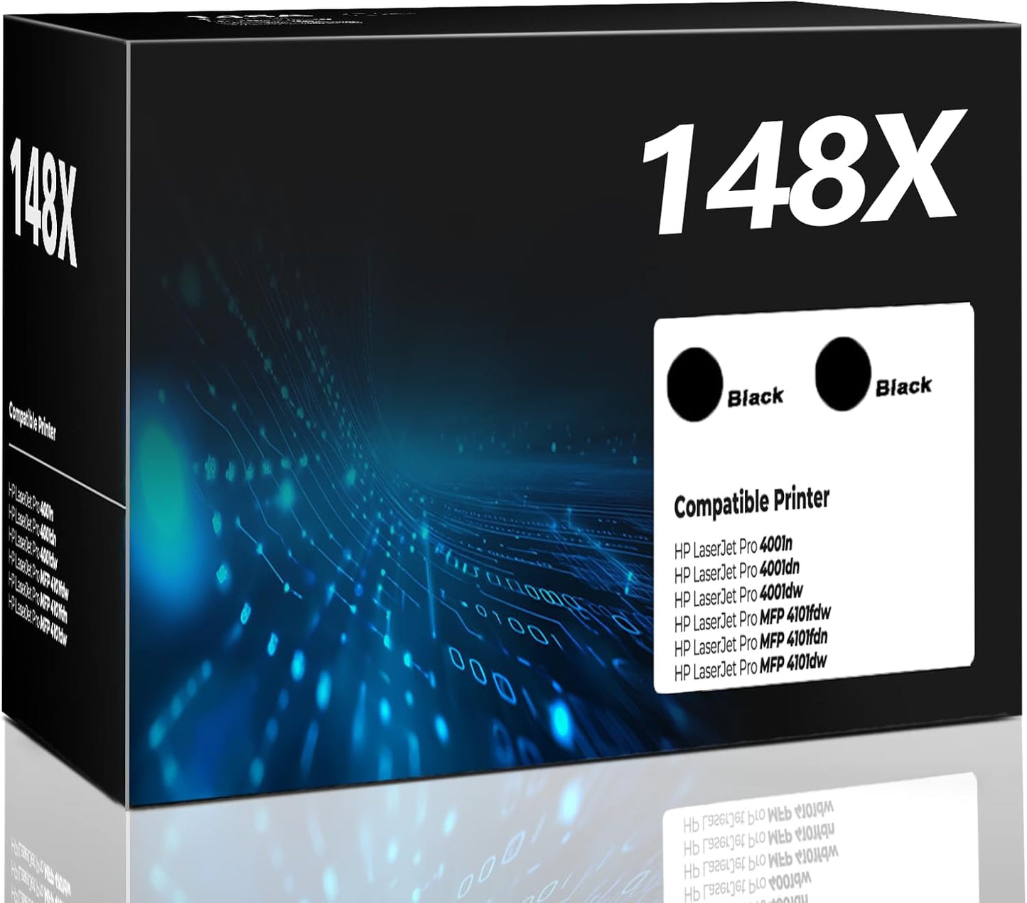 148X 148A High Yield Toner Cartridge 2 Pack with Chips Compatible Laser Jet Pro 4001n 4101fdw 4001dn for HP148X HP148A W1480A Black Toner Cartridges for HP 148X HP 148A for HP MFP 4101fdw 4101fdn