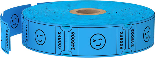 Methdic 1000 Smile Raffle Tickets Blue, Single Roll, Ticket for Events, Entry, Class Reward, Fundraiser & Prizes