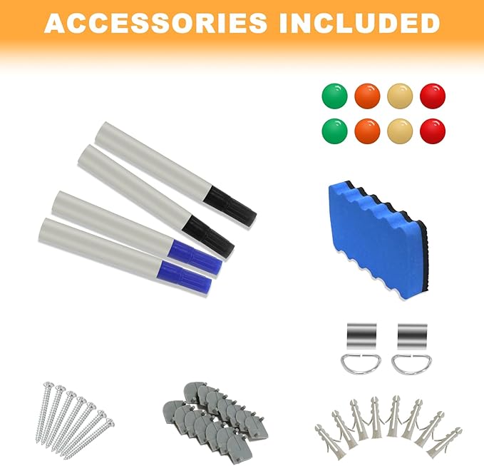 H-Qprobd Dry Erase Board for Wall 72"x40" Aluminum Presentation Magnetic Whiteboard with Long Pen Tray, Wall-Mounted White Board for School, Office and Home