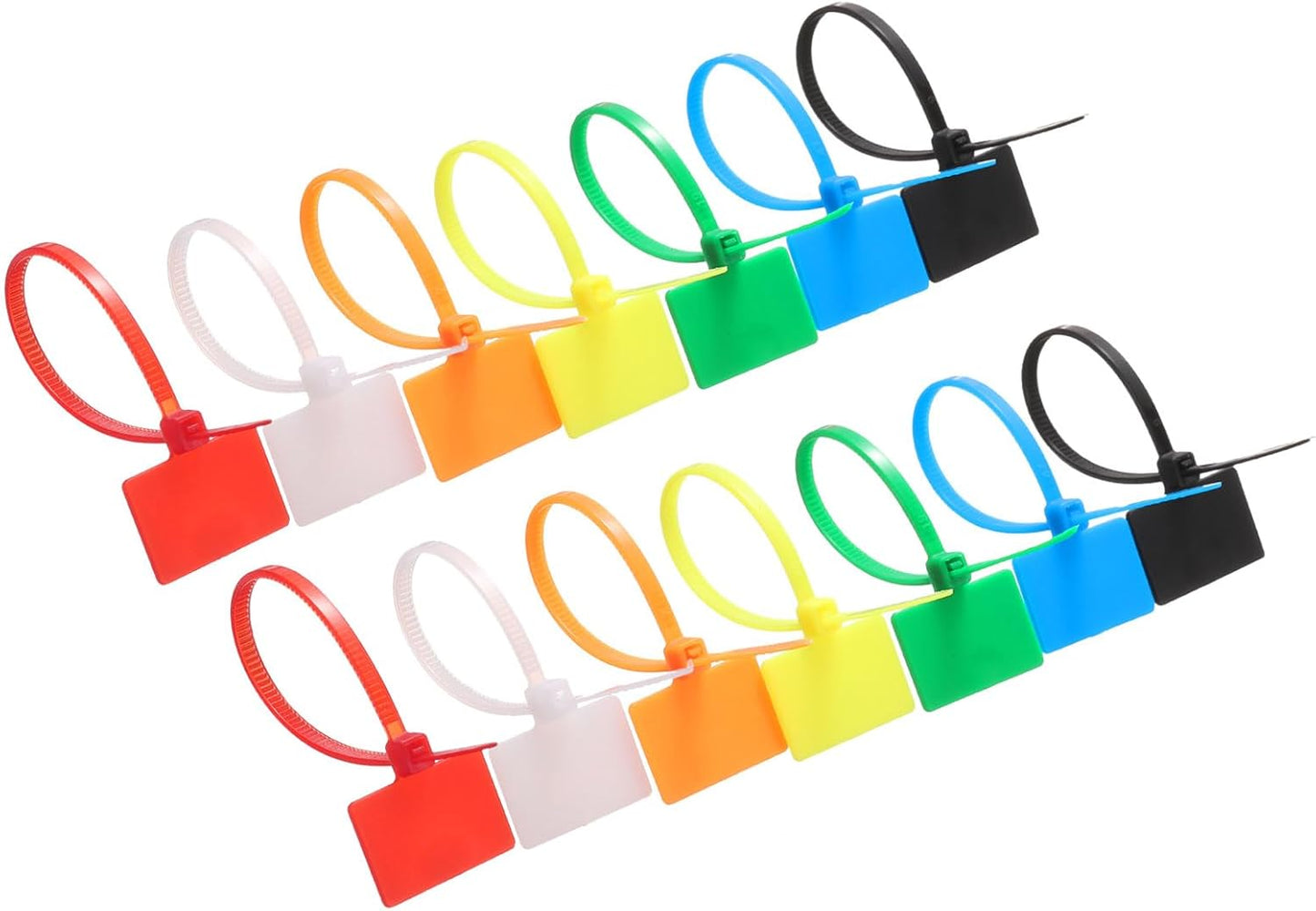 uxcell 100 Pcs Cable Label Marker Tags, Nylon Cable Zip Tie Tags 6.3 Inch Writable Self-Locking Wire Labels Zip Ties for Organization Marking, Red