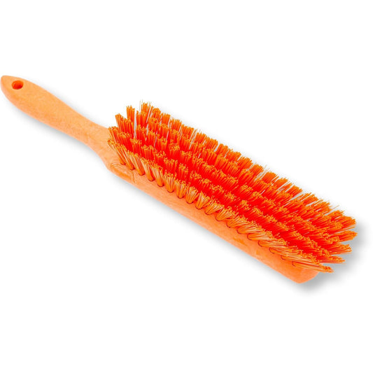 SPARTA Handheld Soft Counter Brush 8 Inch Bristle Span, Multi-Use Dust Brush with 5 Inch Handle for Tables, Countertops, and Delicate Surfaces, Polyester, Orange, (Pack of 6)