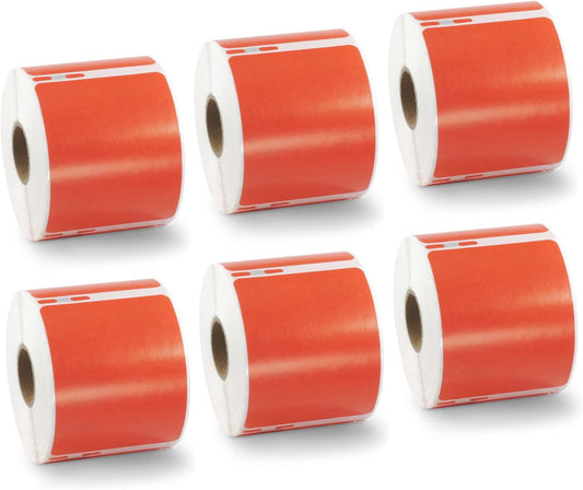 BETCKEY Colored Labels Compatible with Dymo 30324 (2-1/8" x 2-3/4") Large Multipurpose Labels, Compatible for Dymo LabelWriter Thermal 450, 4XL & Zebra Desktop Printers [6 Rolls, Red]