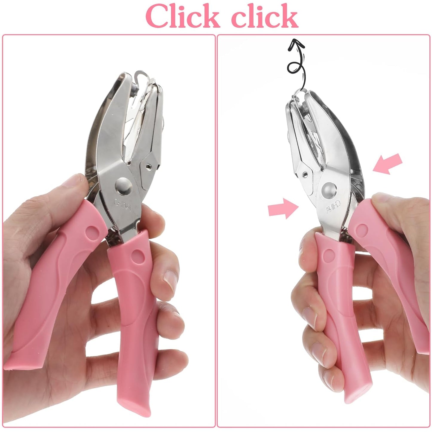 Xindojuz 1 PCS Small Star Hole Punch, 0.2 Inch Metal Single Hole Puncher Handheld Paper Heart Star-Hole Punch with Soft-Handled for Clothing Ticket DIY Craft Tags Scrapbook Tool (Pink)