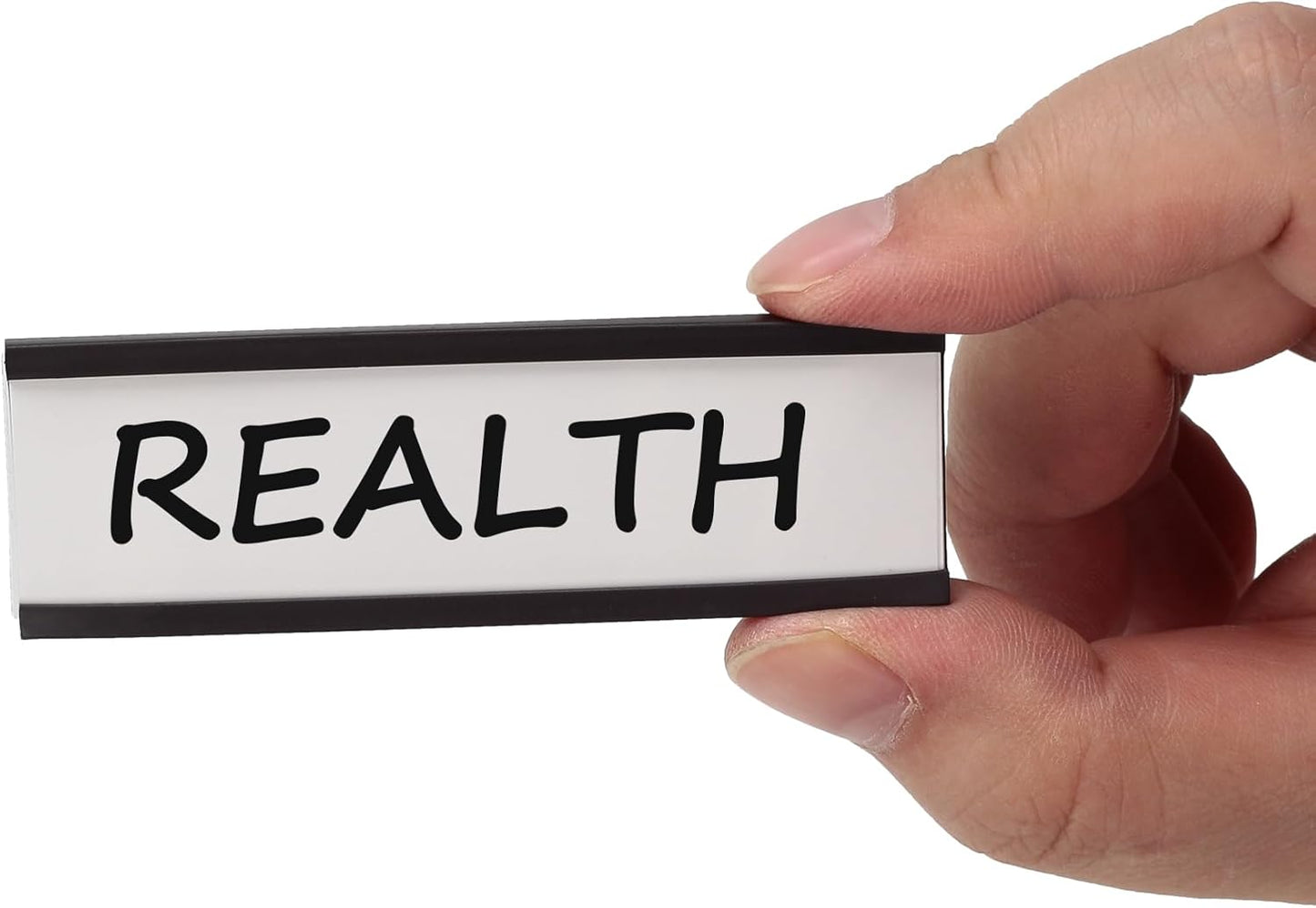 Realth C Channel Magnetic Label Holders 70 Pack 1'' x 4'' with Paper Inserts and Clear Plastic Protectors, Magnetic Data Card Holders File Cabinet Labels for Metal Racks and Shelves