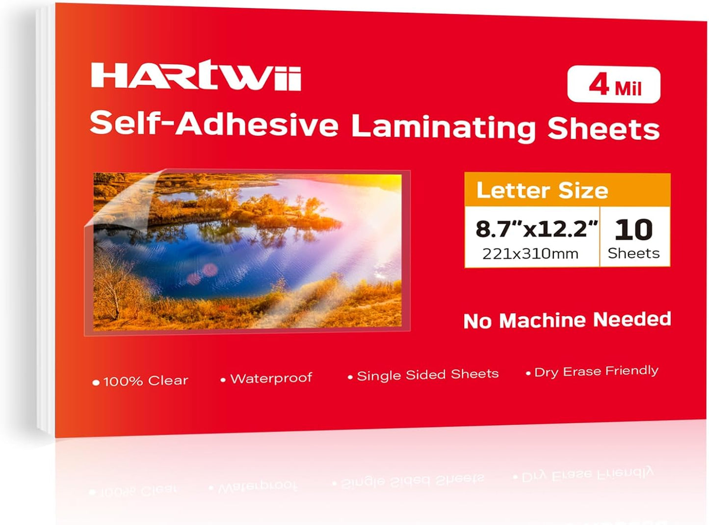 Self Adhesive Laminating Sheets,4Mil 8.5x11inches,10 Sheets Self Sealing Laminating Sheets, Self Adhesive Contact Paper,Clear Laminate Sheets for Stickers,No Machine Needed