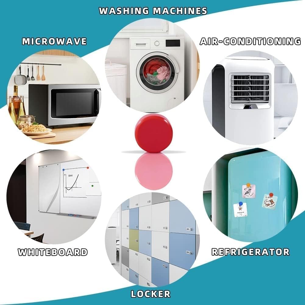 Qualsen 50 Pack Pink Fridge Magnets, Cute Funny Heavy Duty Round Magnets for Refrigerator Whiteboard Locker Kitchen Office Classroom