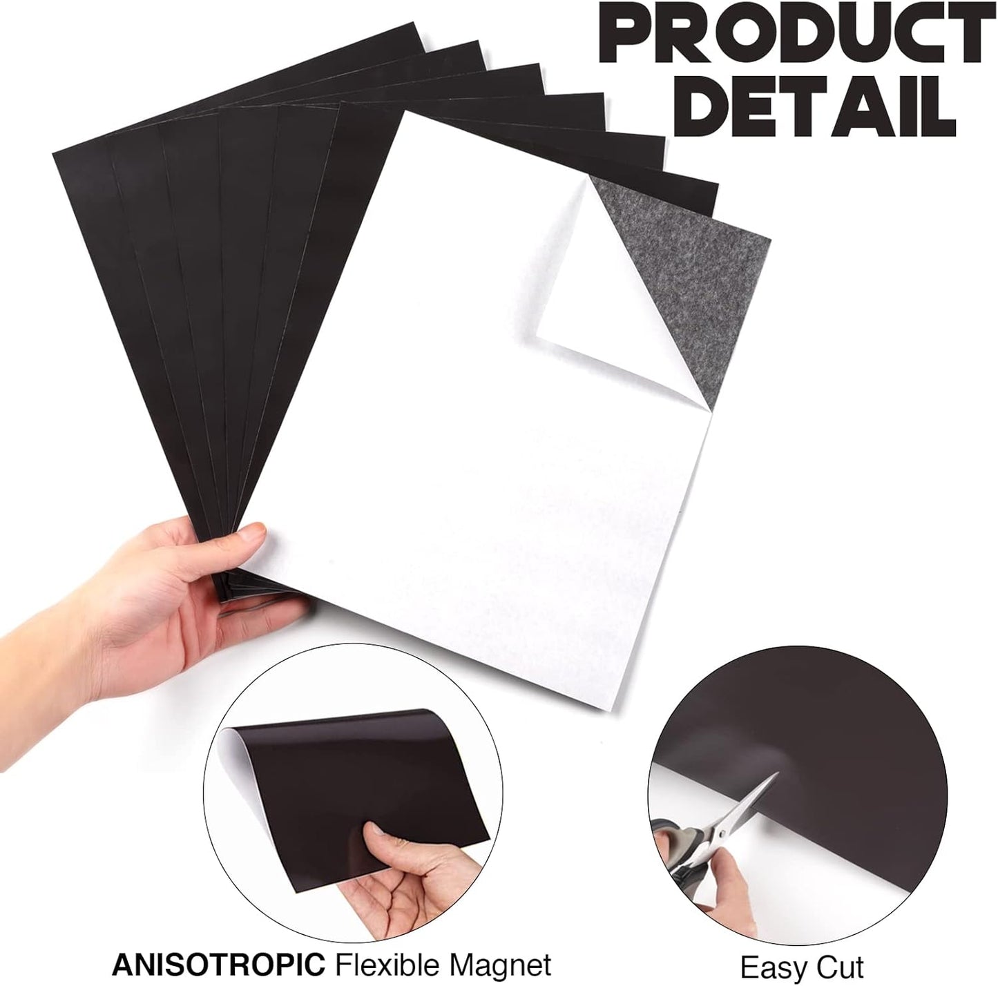 8.5X11 Inches Adhesive Magnet Sheets for Letter Size (Bulk 80 Pieces),Magnetic Sheets with Self-Stick Adhesive for Classroom/School