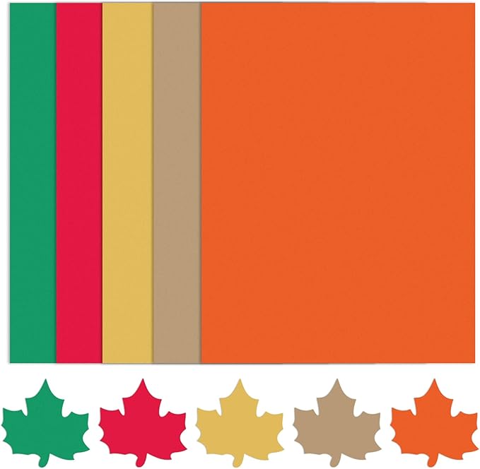 MixTeach 100 Sheets A4 Autumn Theme Cardstock 8.5 x 11" Medium Thick Cardstock Paper 180gsm/65lb Double Sided Printable Card Stock for Fall Scrapbooking Card Making Invitations DIY Art Craft Supplies