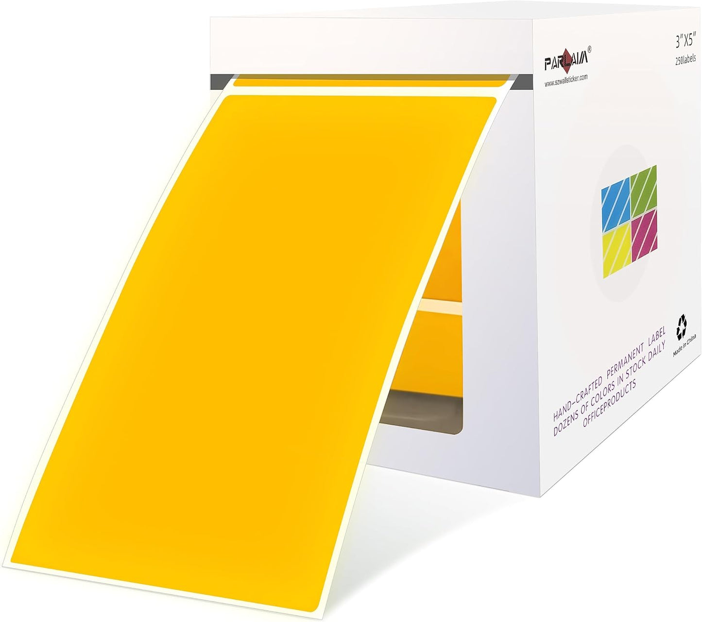 PARLAIM 3 x 5 inch Rectangle Sticker Labels Adhesive Color Code Stickers, 250PCS Inventory Label Tags for Business, School, Fluorescent Orange