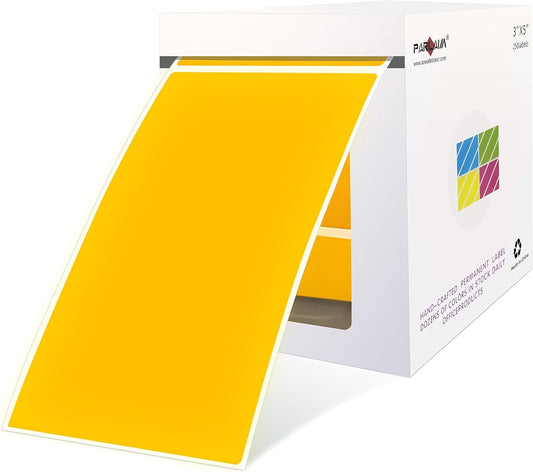 PARLAIM 3 x 5 inch Rectangle Sticker Labels Adhesive Color Code Stickers, 250PCS Inventory Label Tags for Business, School, Fluorescent Orange