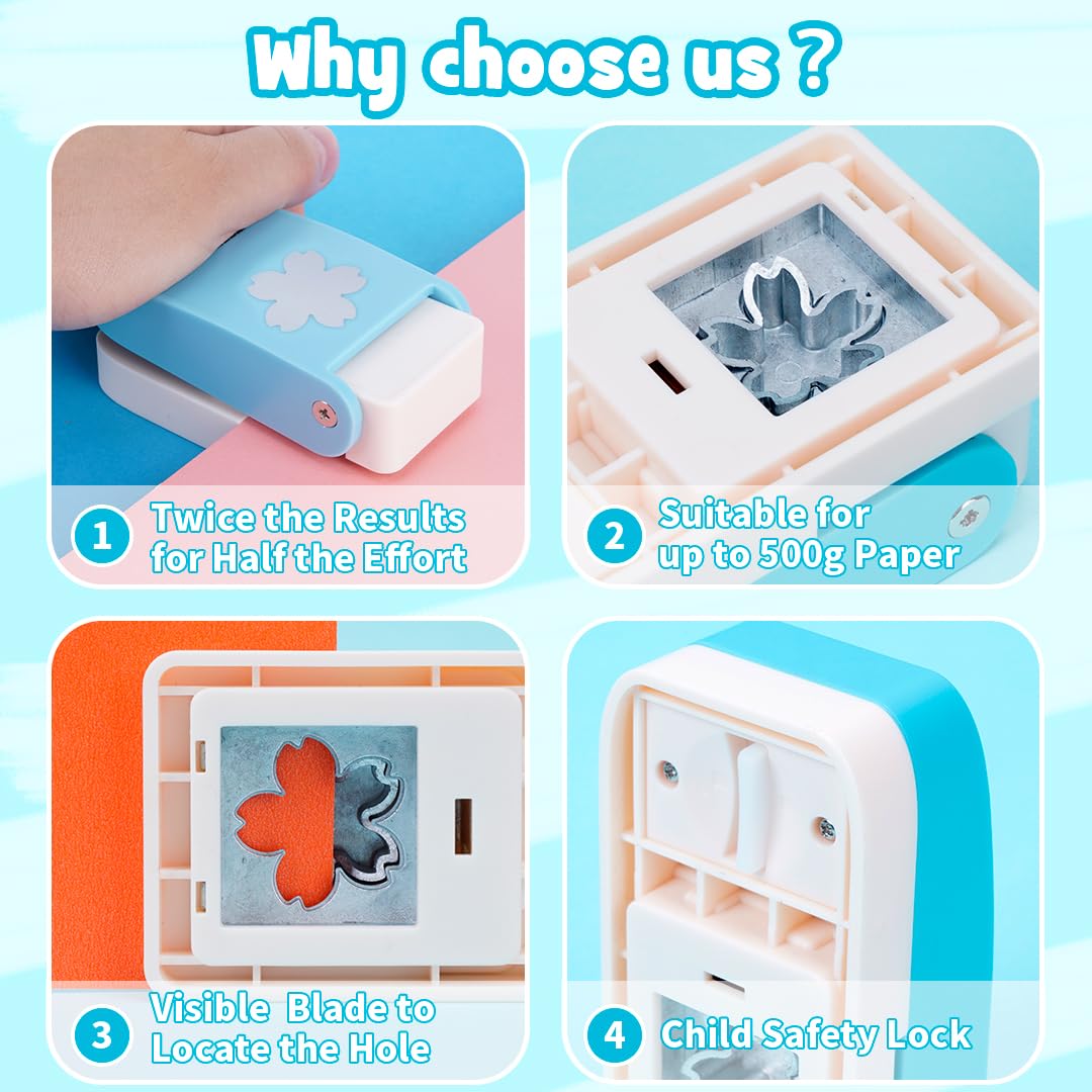 UCEC 1 inch Flower Punch, Paper Punch, Craft Hole Punch, Craft Lever Punch for Paper Crafting Scrapbooking, Handmade Card-Making, Invitations, Decorations, Gift Tags